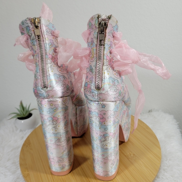 SANRIO x YRU Ballet Bae Little Twins lace up platform fairy cosplay chunky heels - Picture 4 of 13